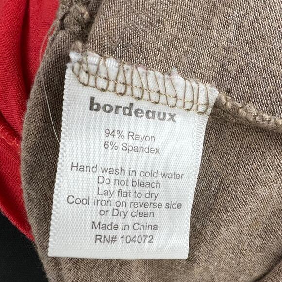 ANTHROPOLOGIE BORDEAUX Orange Brown Colorblock Long Sleeve Tee with Pocket S M ? - Picture 9 of 10